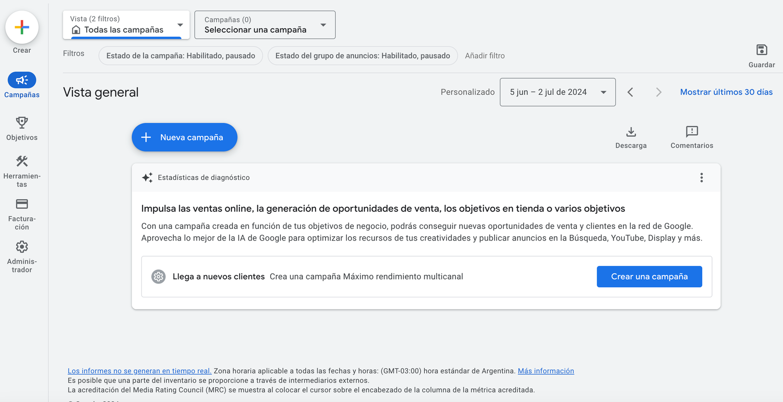 Crear Campaña Google Ads